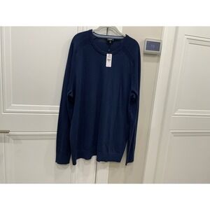 Express Conscious Edit Mens XL Tall Navy Blue Crew Neck Raglan Sweater NWT